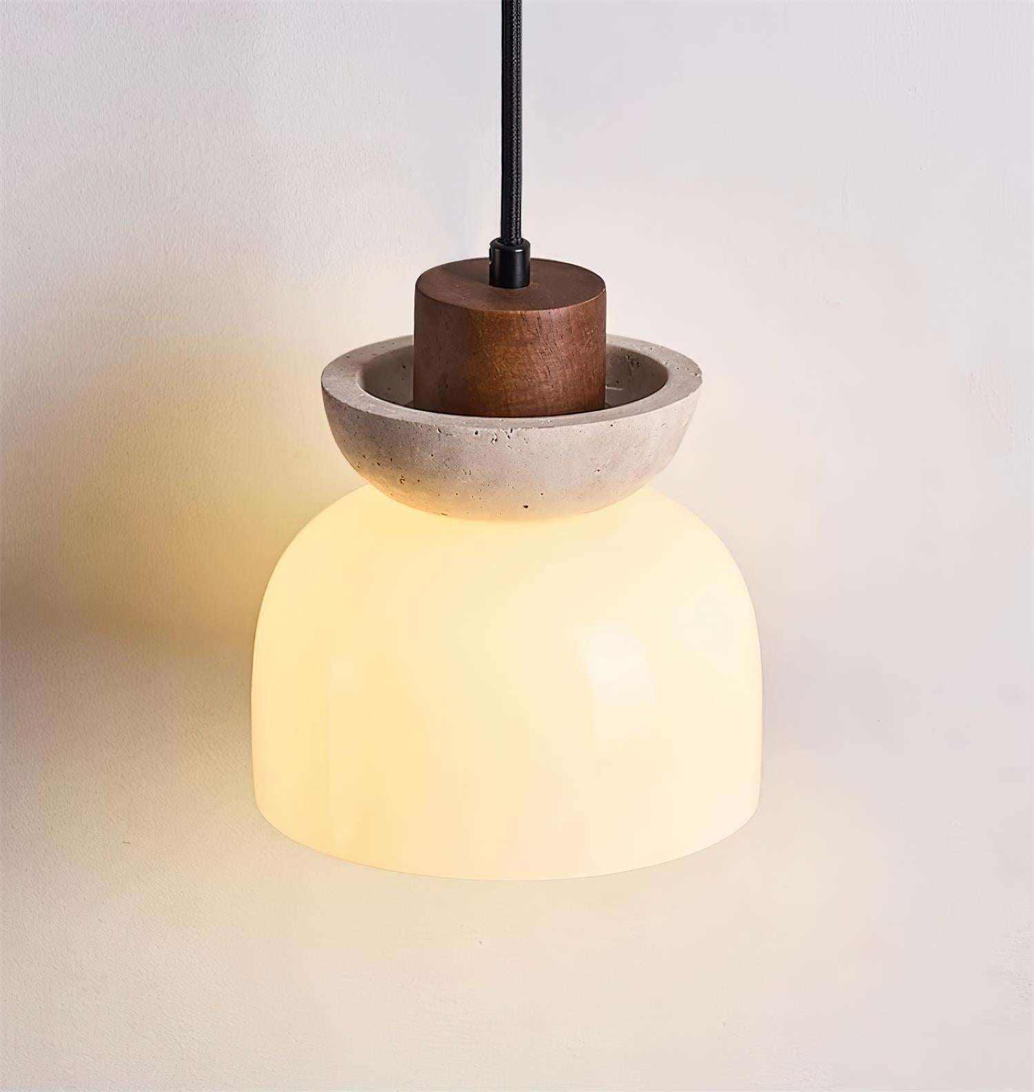 Dome Glass Pendant Lamp – Stylish Travertine Indoor Lighting