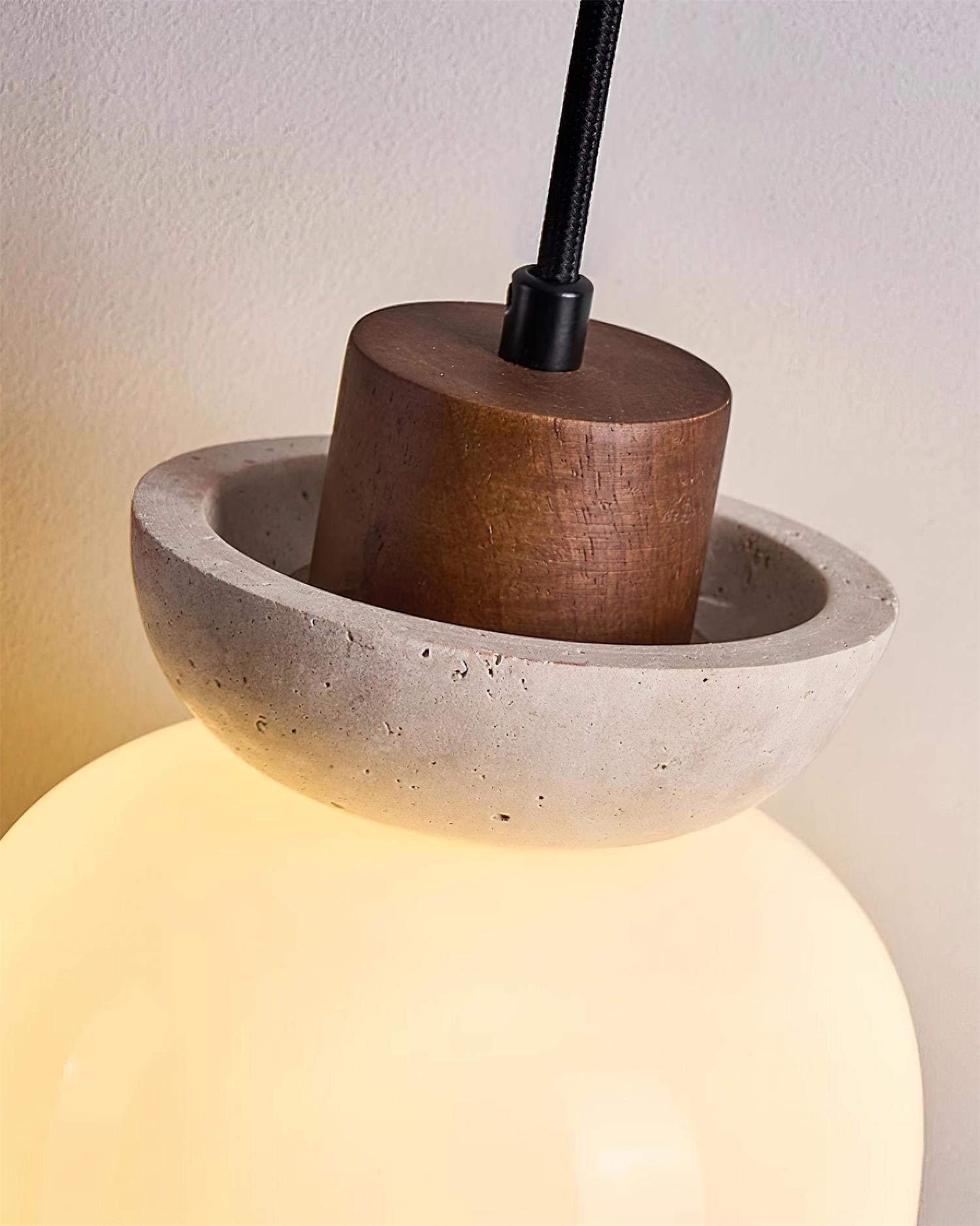 Dome Glass Pendant Lamp – Stylish Travertine Indoor Lighting