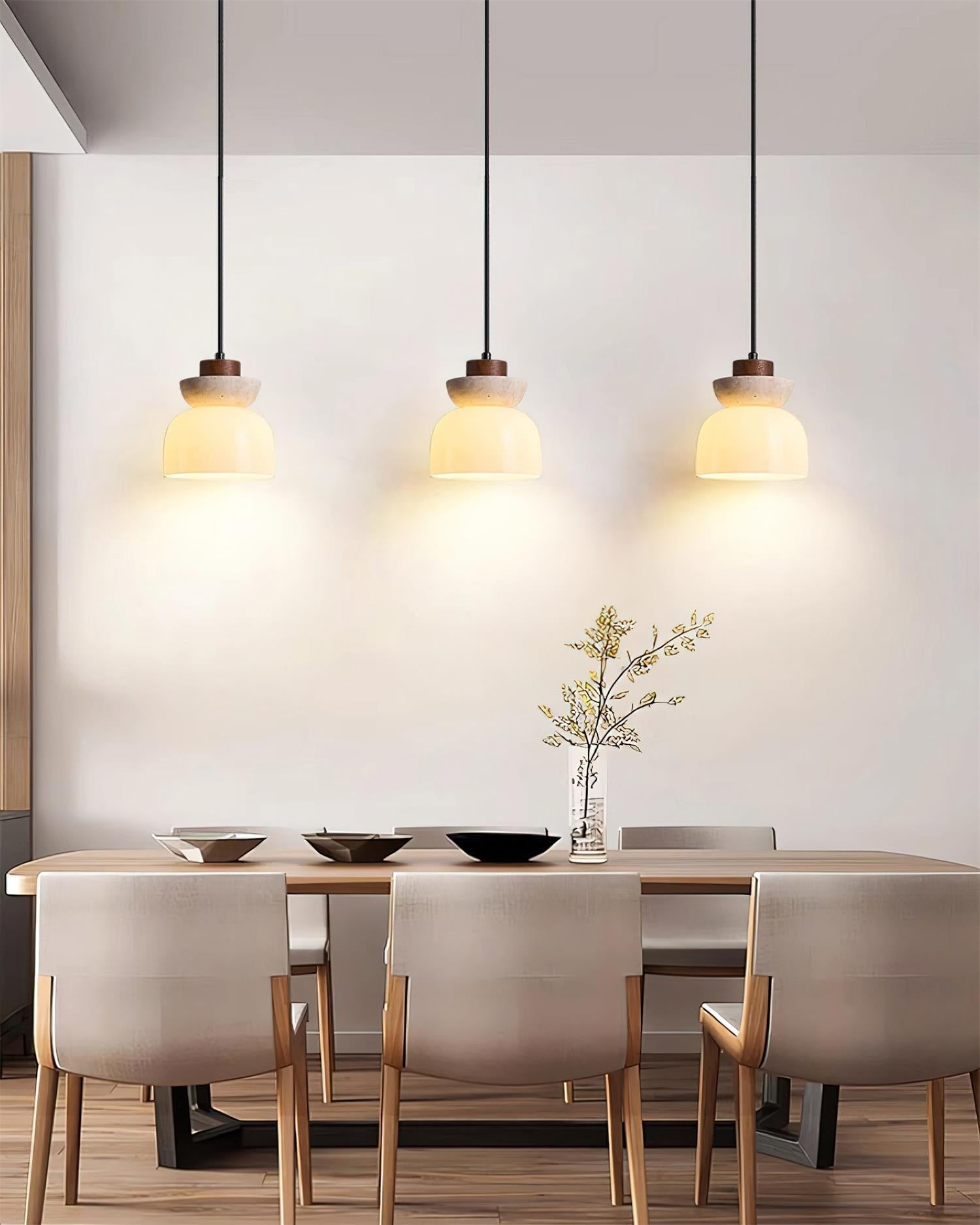 Dome Glass Pendant Lamp – Stylish Travertine Indoor Lighting