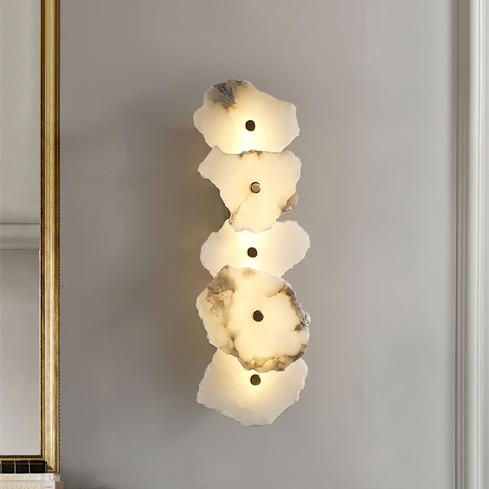 Flower-Shaped Alabaster Wall Lamp – Warm LED Lighting Sconce