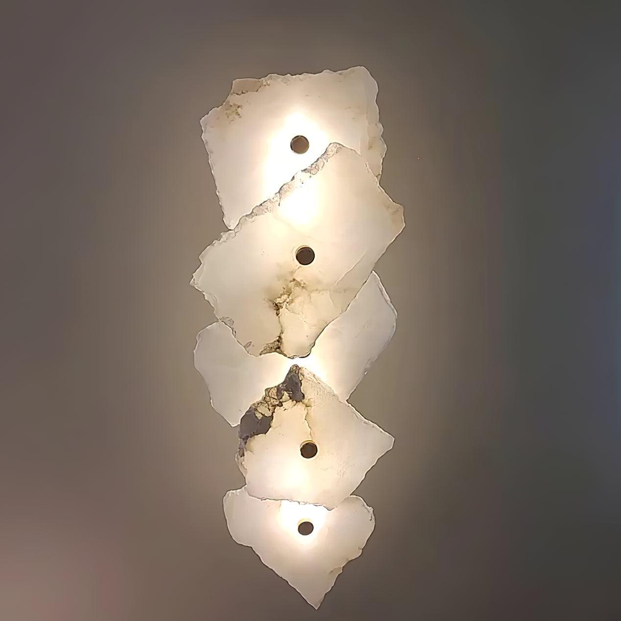 Flower-Shaped Alabaster Wall Lamp – Warm LED Lighting Sconce