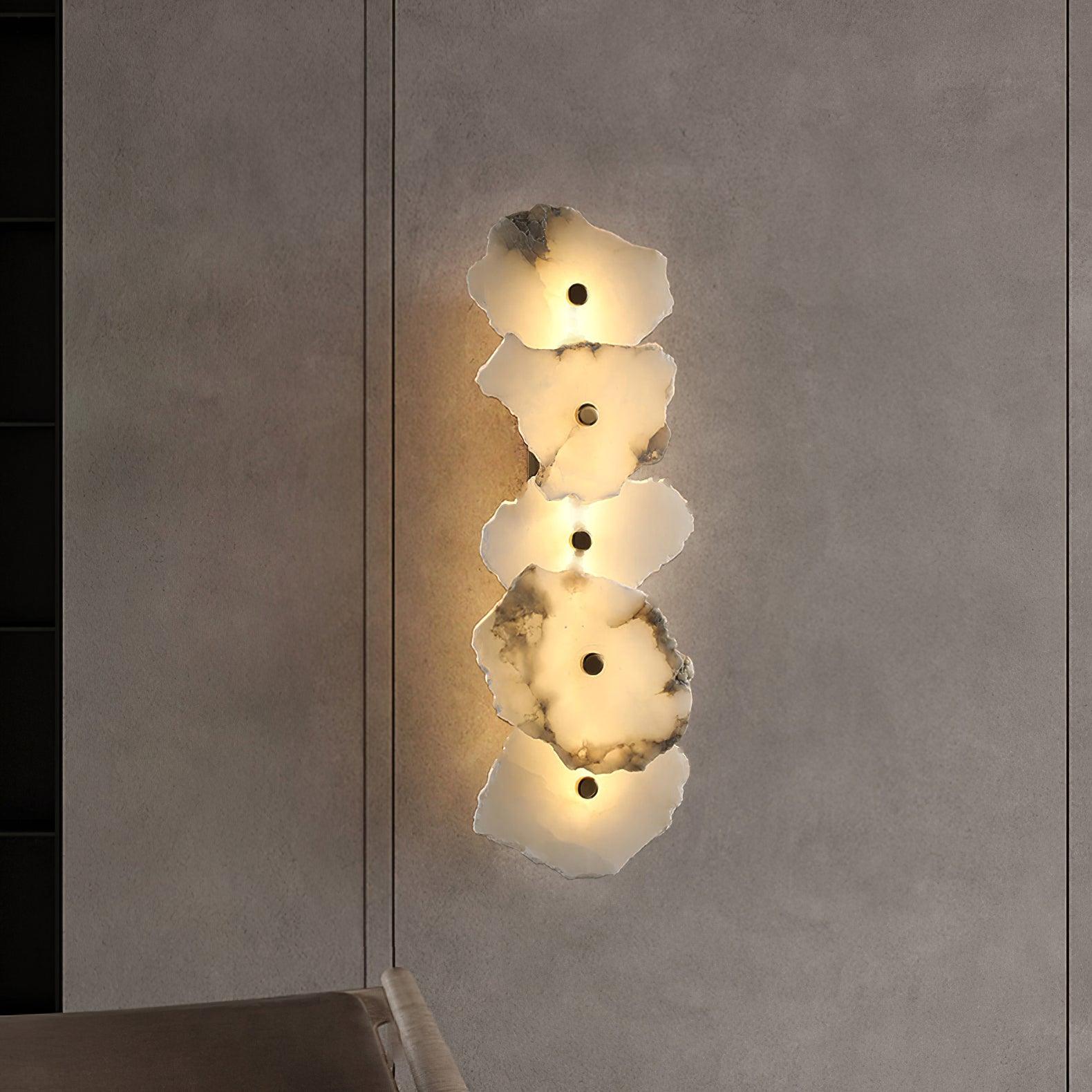 Flower-Shaped Alabaster Wall Lamp – Warm LED Lighting Sconce