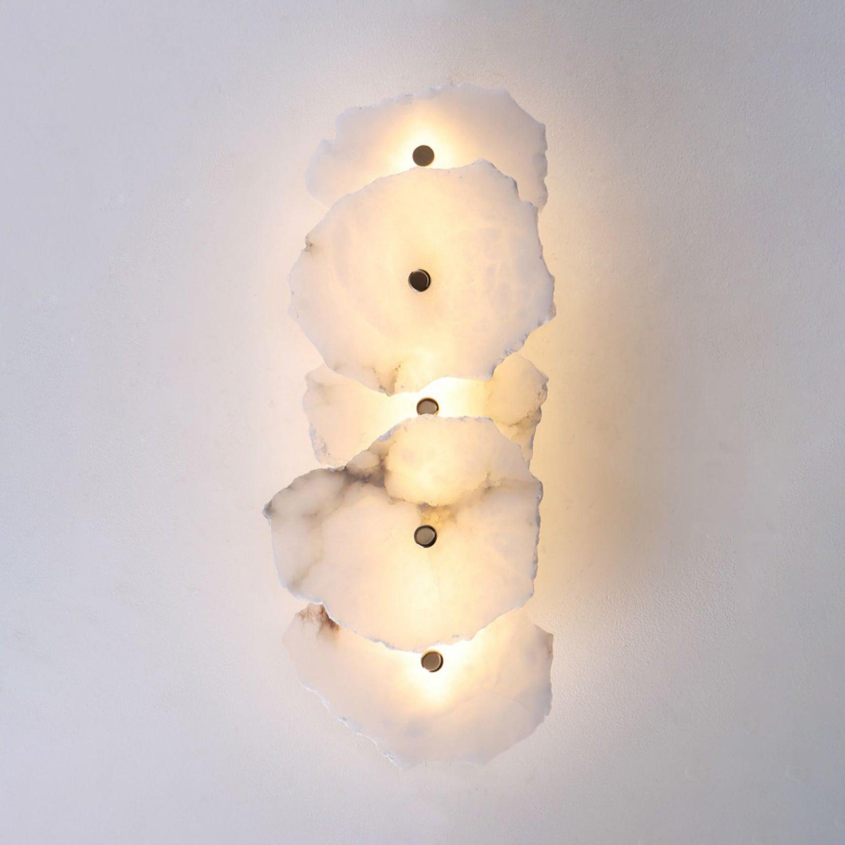 Flower-Shaped Alabaster Wall Lamp – Warm LED Lighting Sconce