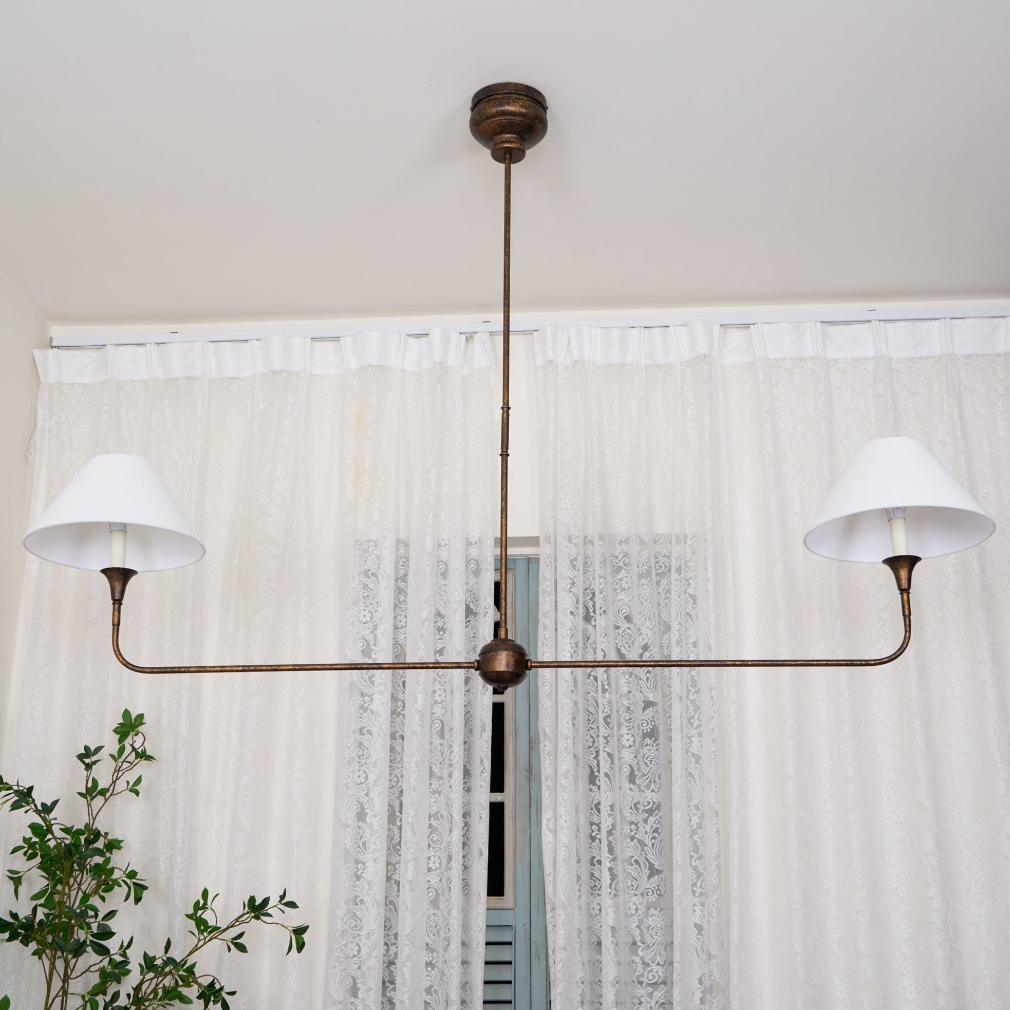 2-Light Linear Chandelier – Modern Ceiling Light