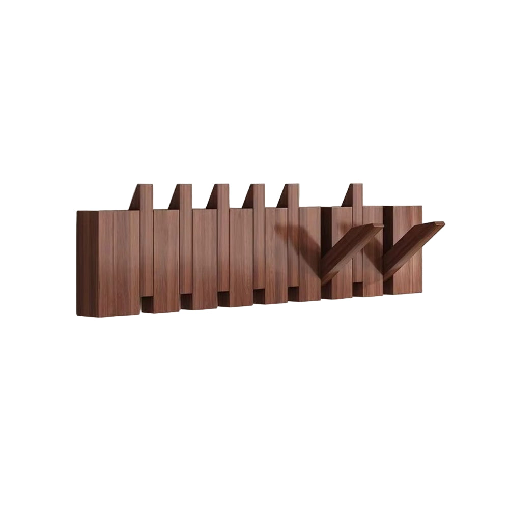 Wooden Fold-Down Hook Rack | Piano-Inspired Wall Storage