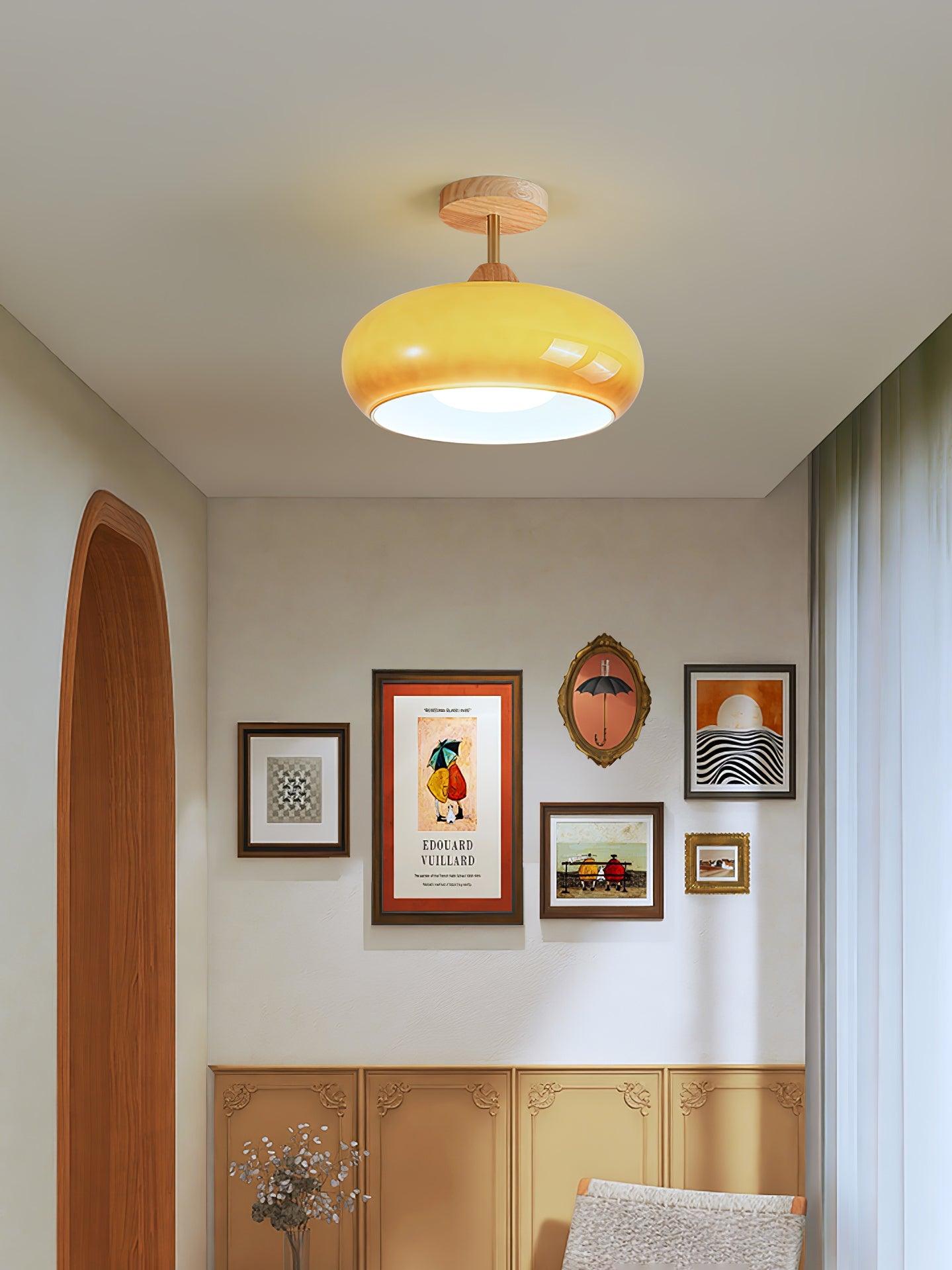 Bauhaus Glass Ceiling Light - Retro Style Home Lighting
