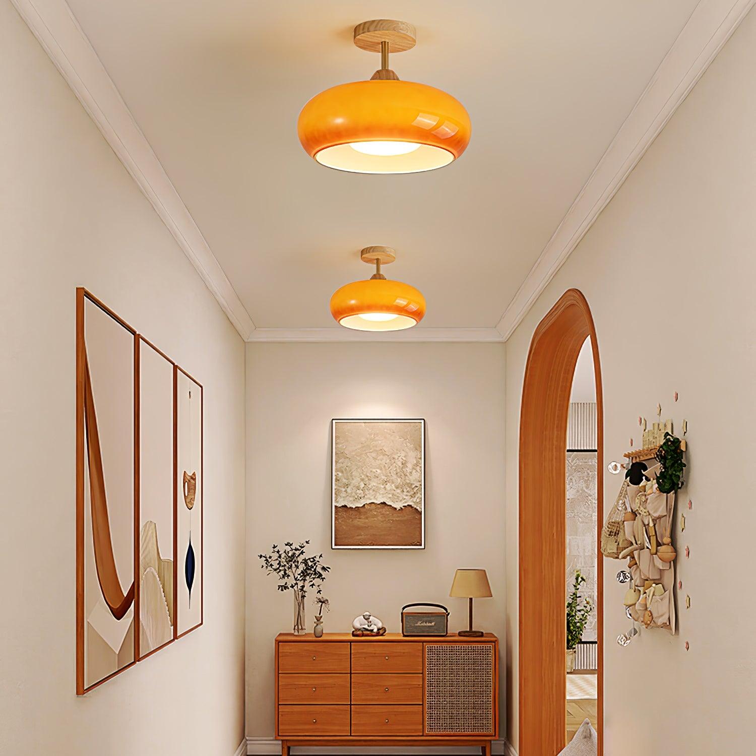 Bauhaus Glass Ceiling Light - Retro Style Home Lighting