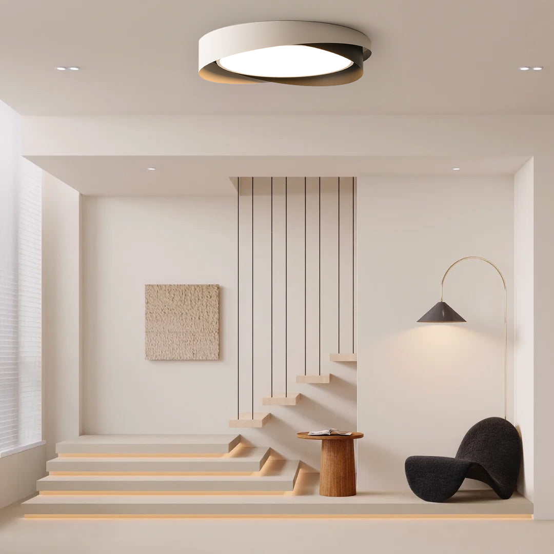 Round Flat Panel LED Ceiling Light | Modern Double Shade Ceiling Lamp