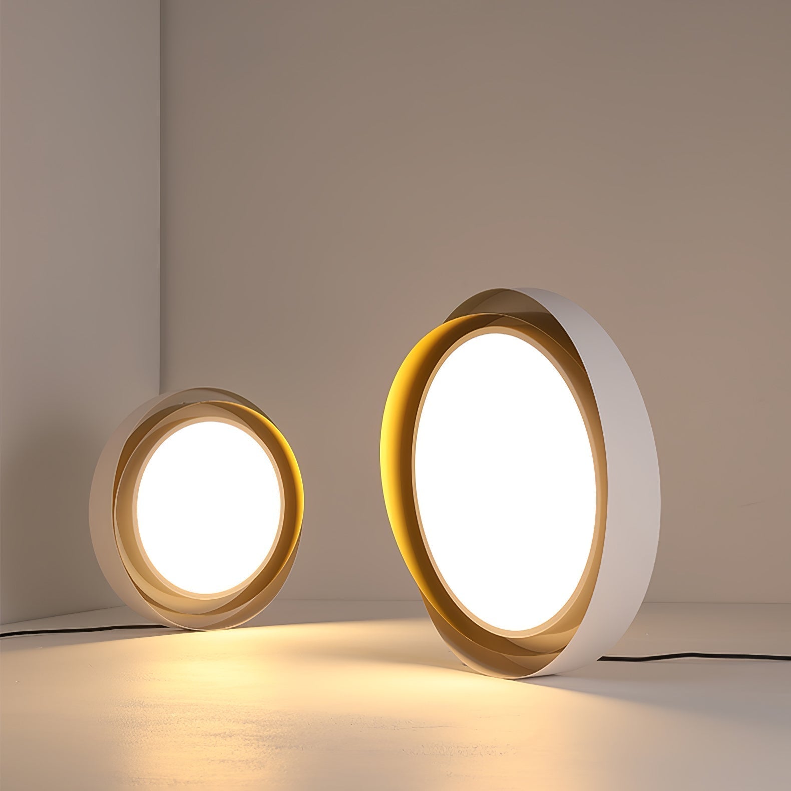 Round Flat Panel LED Ceiling Light | Modern Double Shade Ceiling Lamp