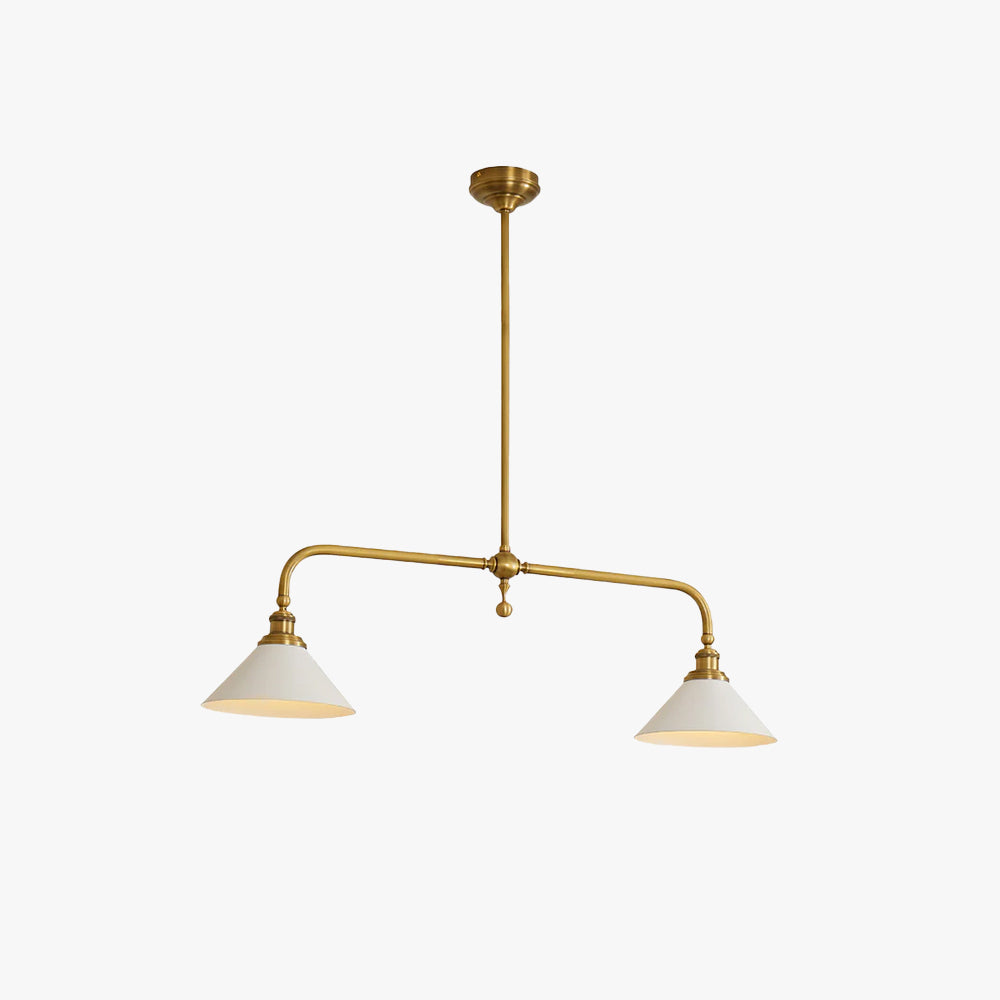 Double Head Pendant Lamp - Ceramic Shade Lighting Fixture