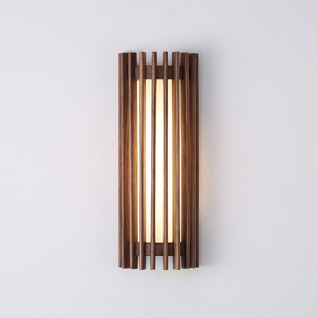 Modern Walnut Wood Wall Lamp - Acrylic LED Sconce