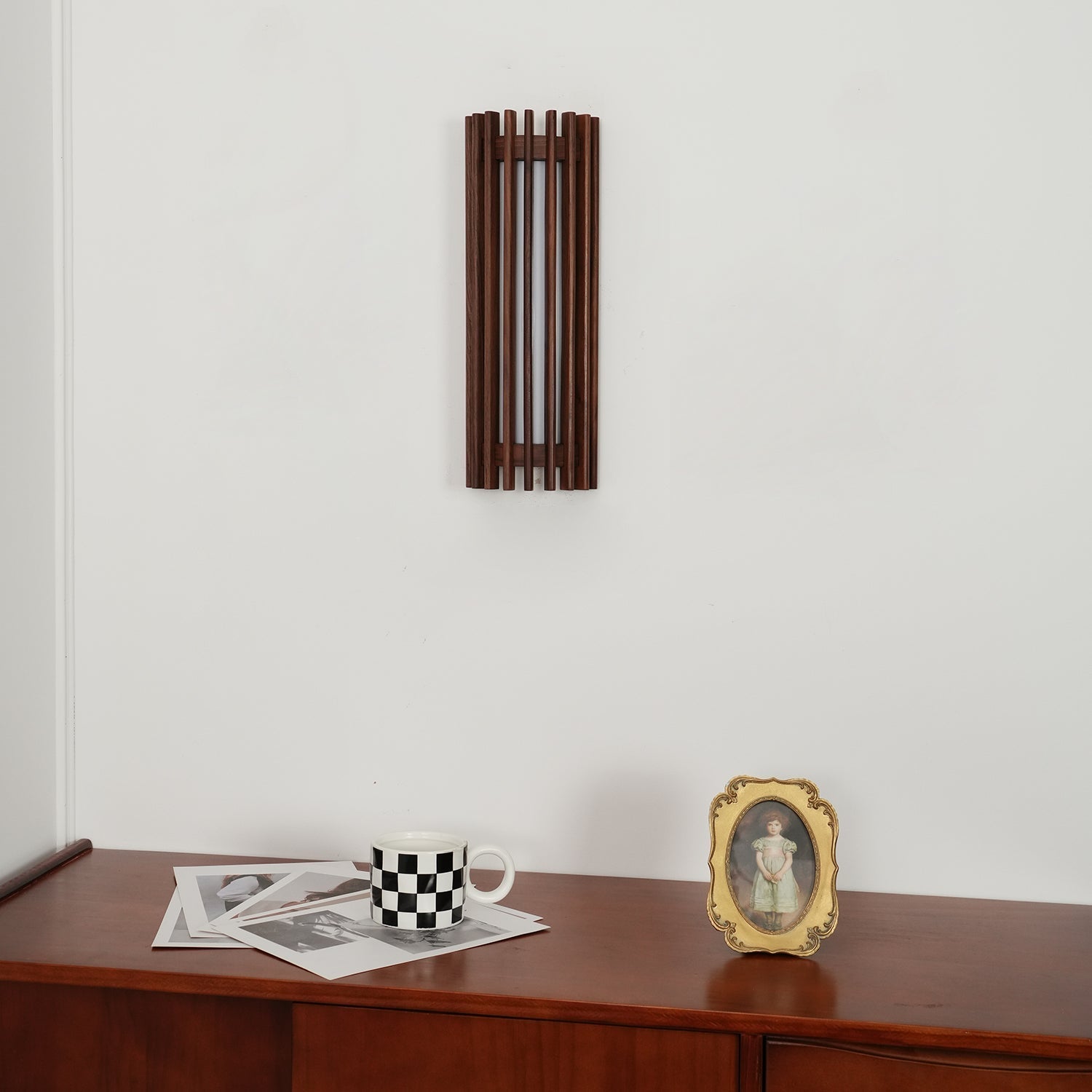 Modern Walnut Wood Wall Lamp - Acrylic LED Sconce