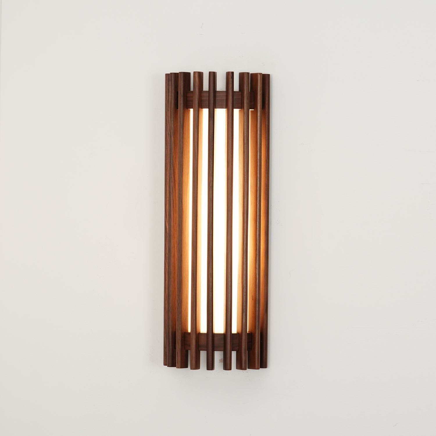 Modern Walnut Wood Wall Lamp - Acrylic LED Sconce