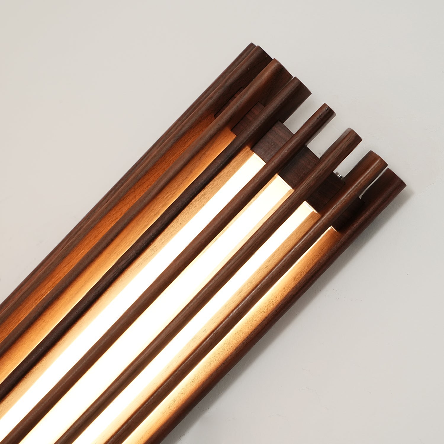 Modern Walnut Wood Wall Lamp - Acrylic LED Sconce