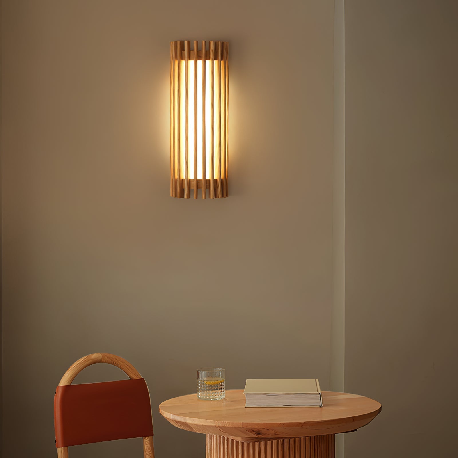 Modern Walnut Wood Wall Lamp - Acrylic LED Sconce