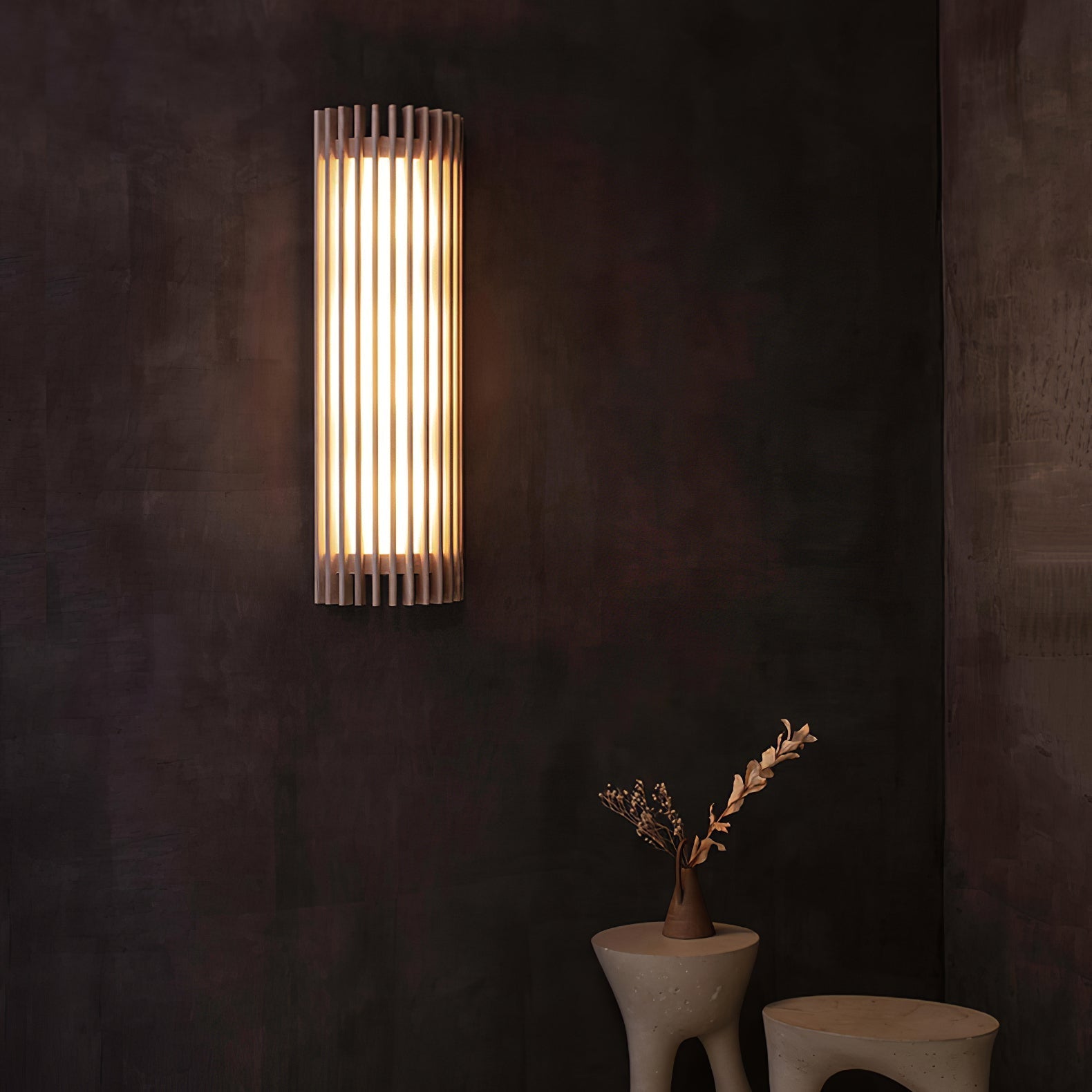 Modern Walnut Wood Wall Lamp - Acrylic LED Sconce