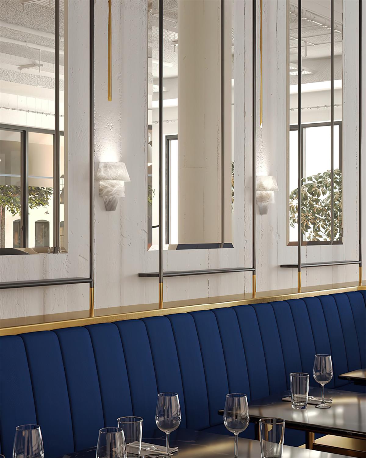 Decorative Patterned Alabaster Wall Lamp - Hardwired Modern Fixture