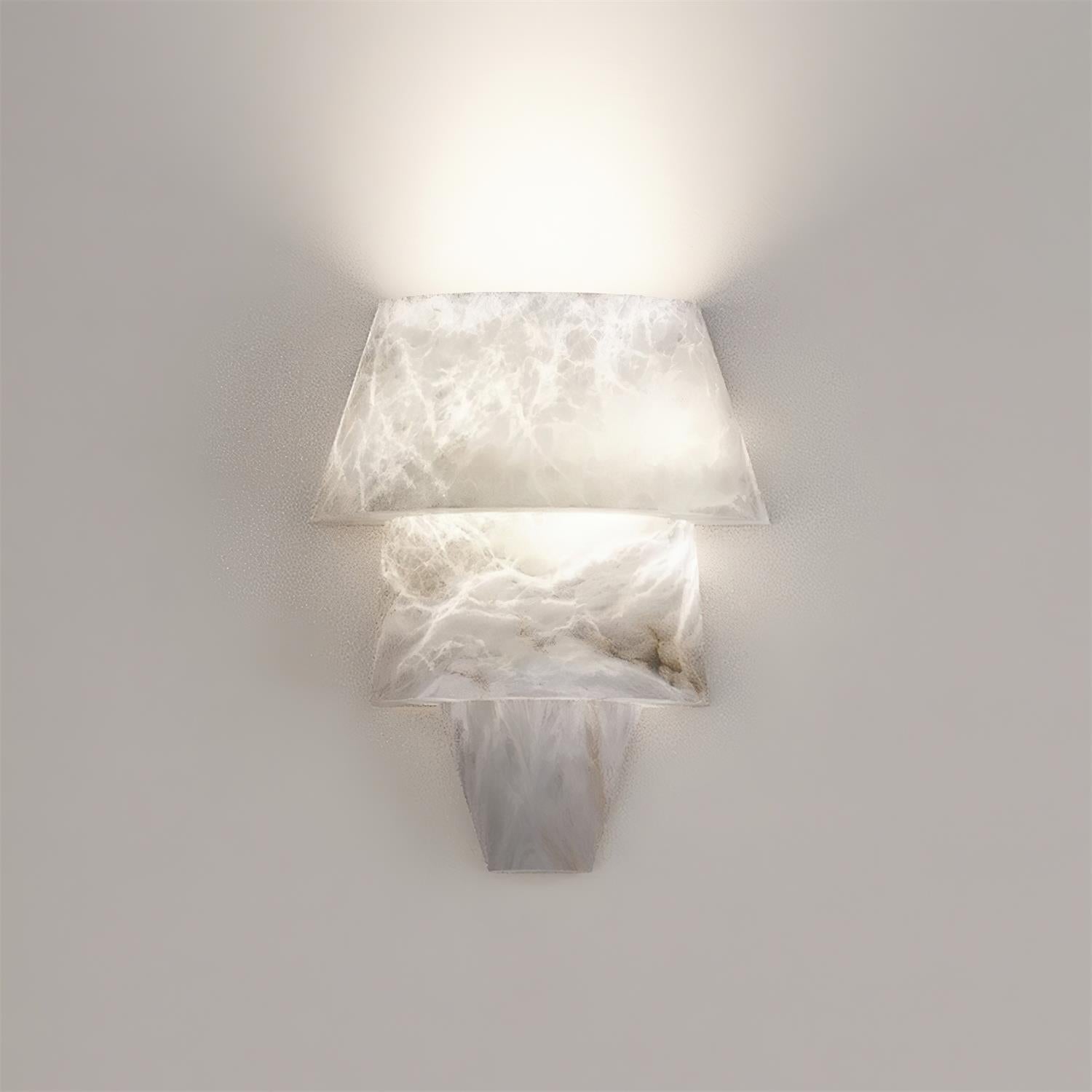 Decorative Patterned Alabaster Wall Lamp - Hardwired Modern Fixture