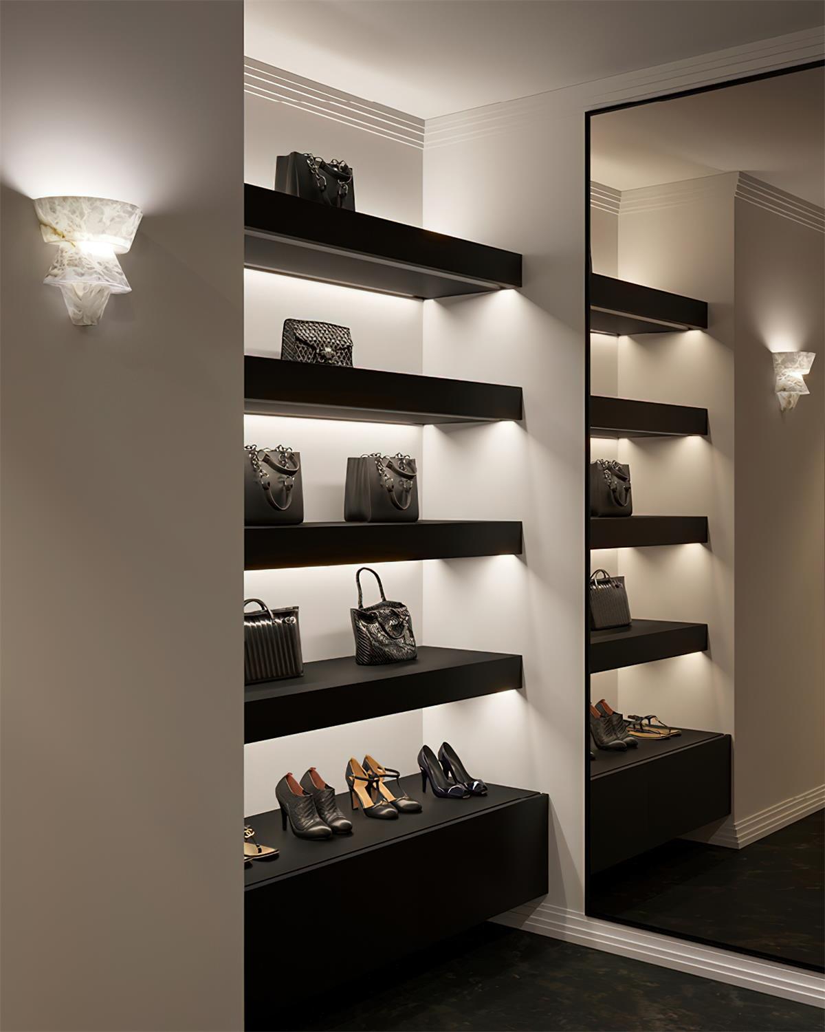 Decorative Patterned Alabaster Wall Lamp - Hardwired Modern Fixture