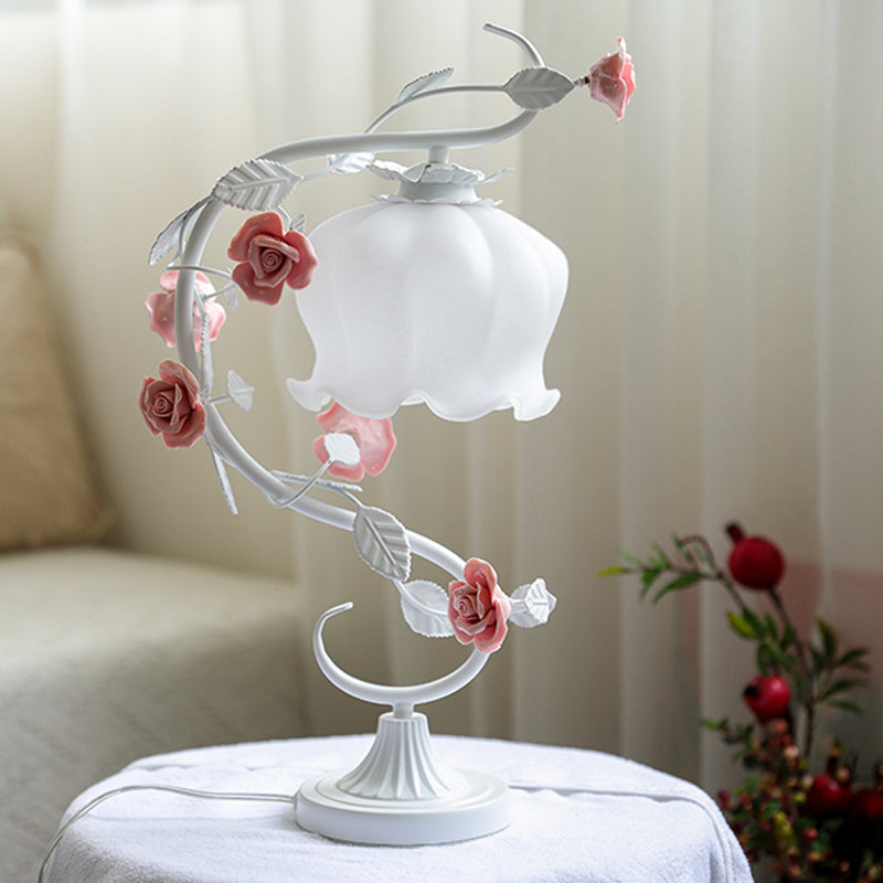 Elegant Rose Lamp with Glass Cover