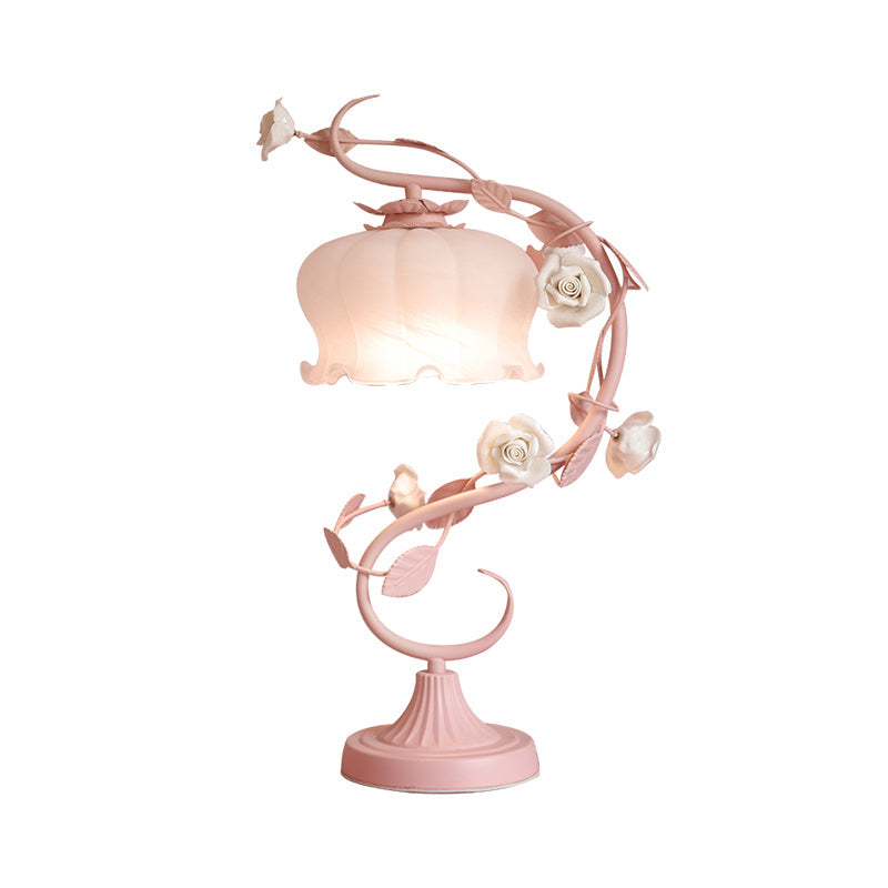 Elegant Rose Lamp with Glass Cover