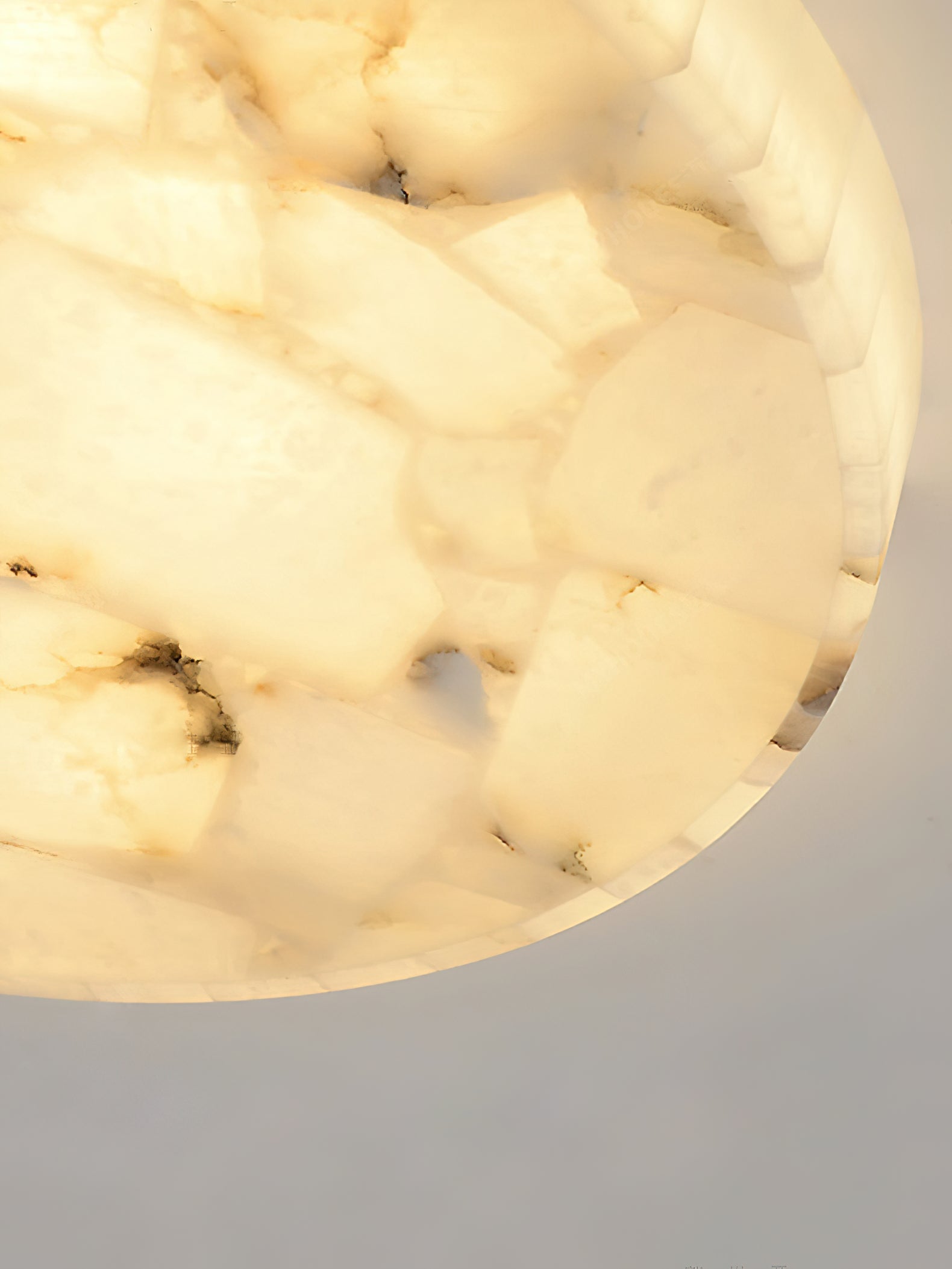 Alabaster Mosaic Ceiling Light – Round Flush Mount Fixture