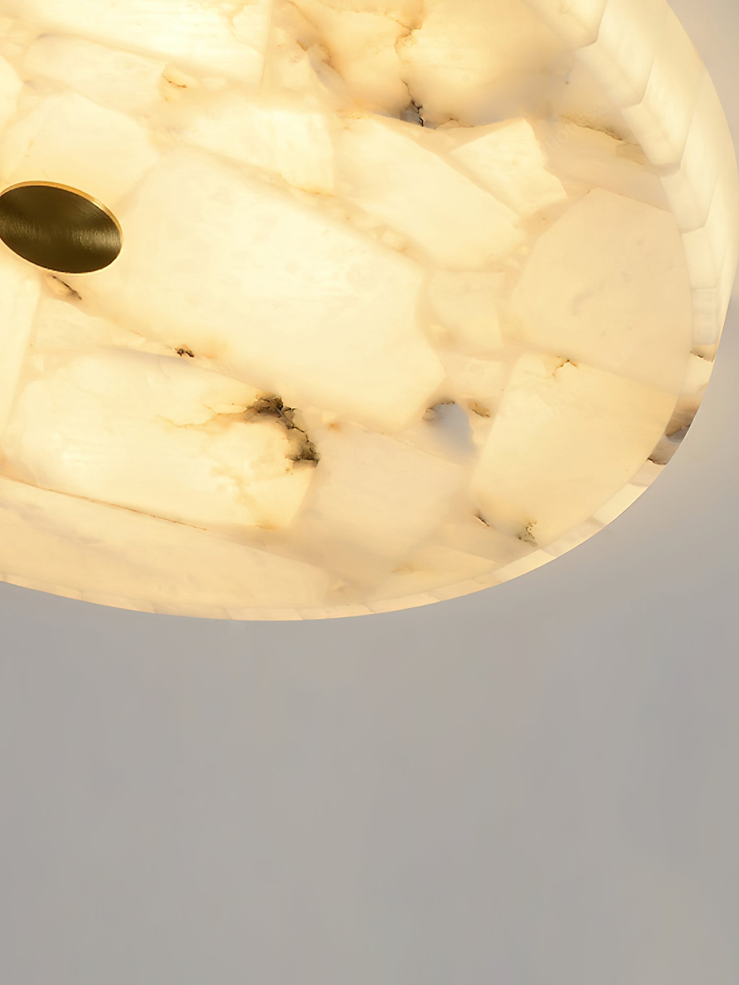 Alabaster Mosaic Ceiling Light – Round Flush Mount Fixture