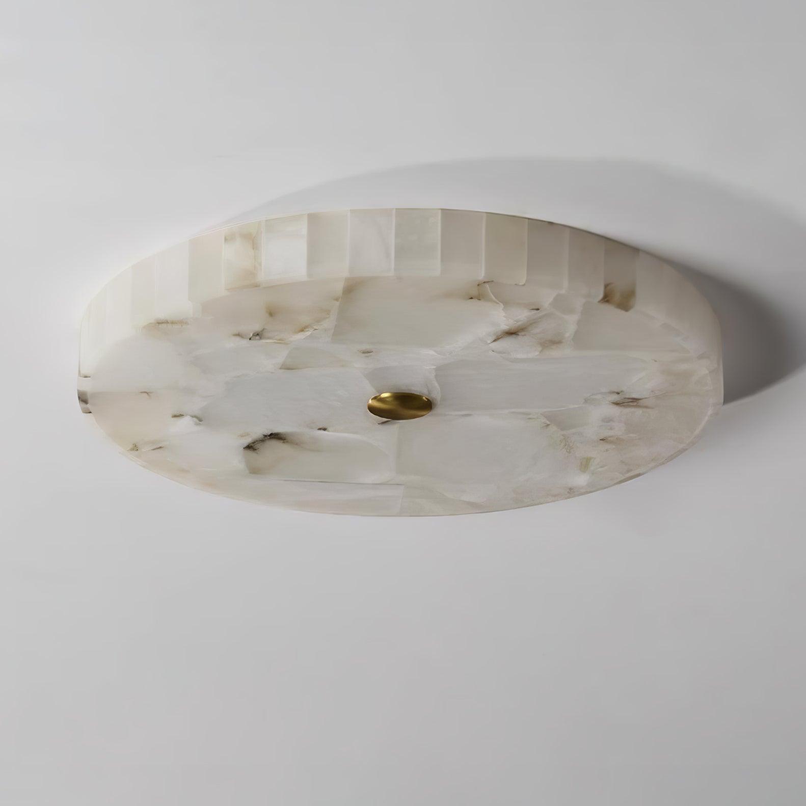 Stylish Round Ceiling Light – Alabaster Flush Mount Fixture