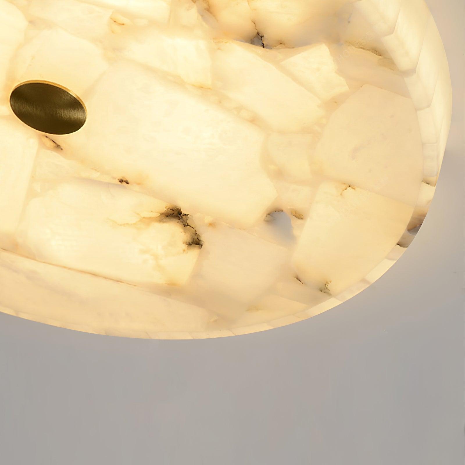 Stylish Round Ceiling Light – Alabaster Flush Mount Fixture