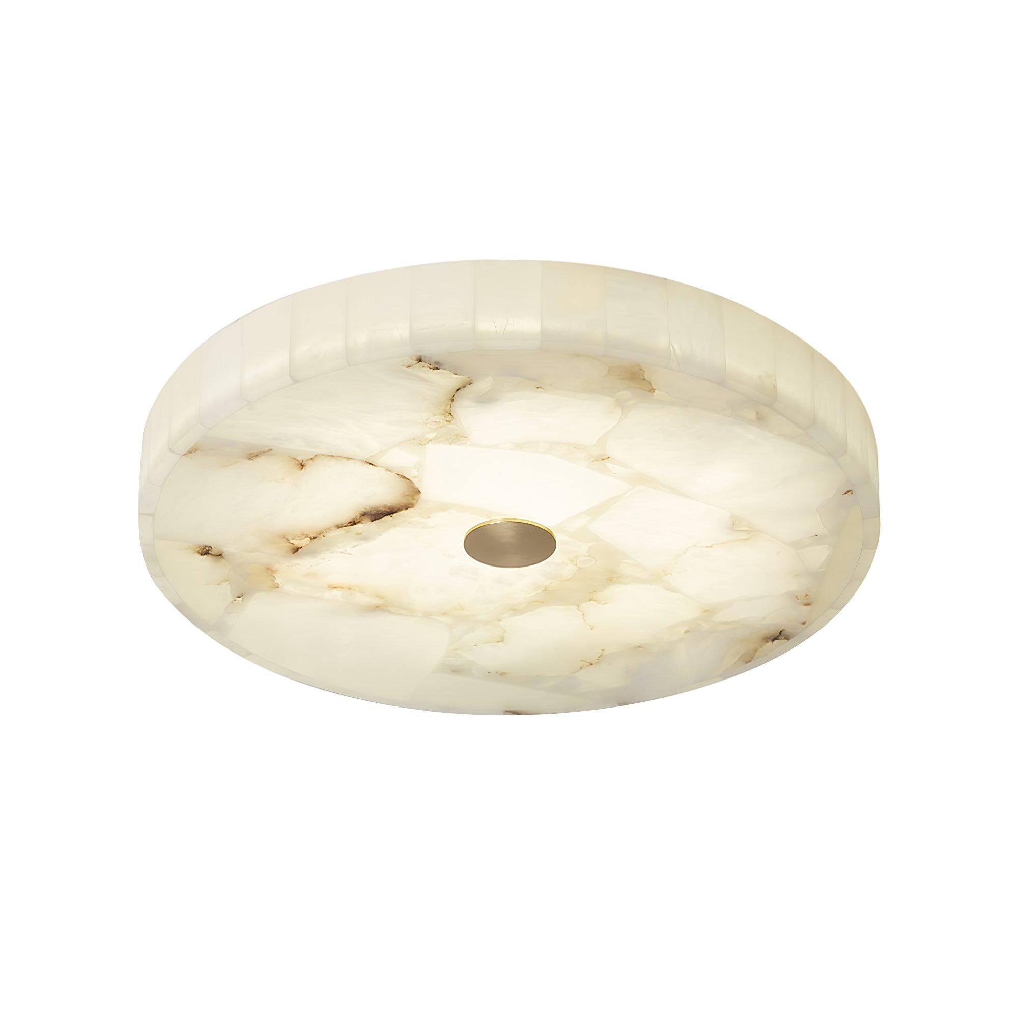 Stylish Round Ceiling Light – Alabaster Flush Mount Fixture