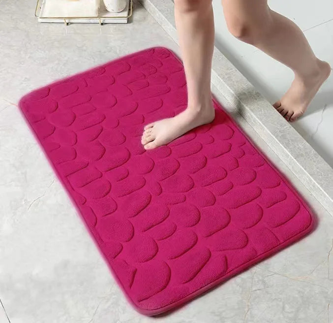 Safe and Stylish Geometric Embossed Bath Mat – Non-Slip with Soft Texture - Atelier Dubois Paris