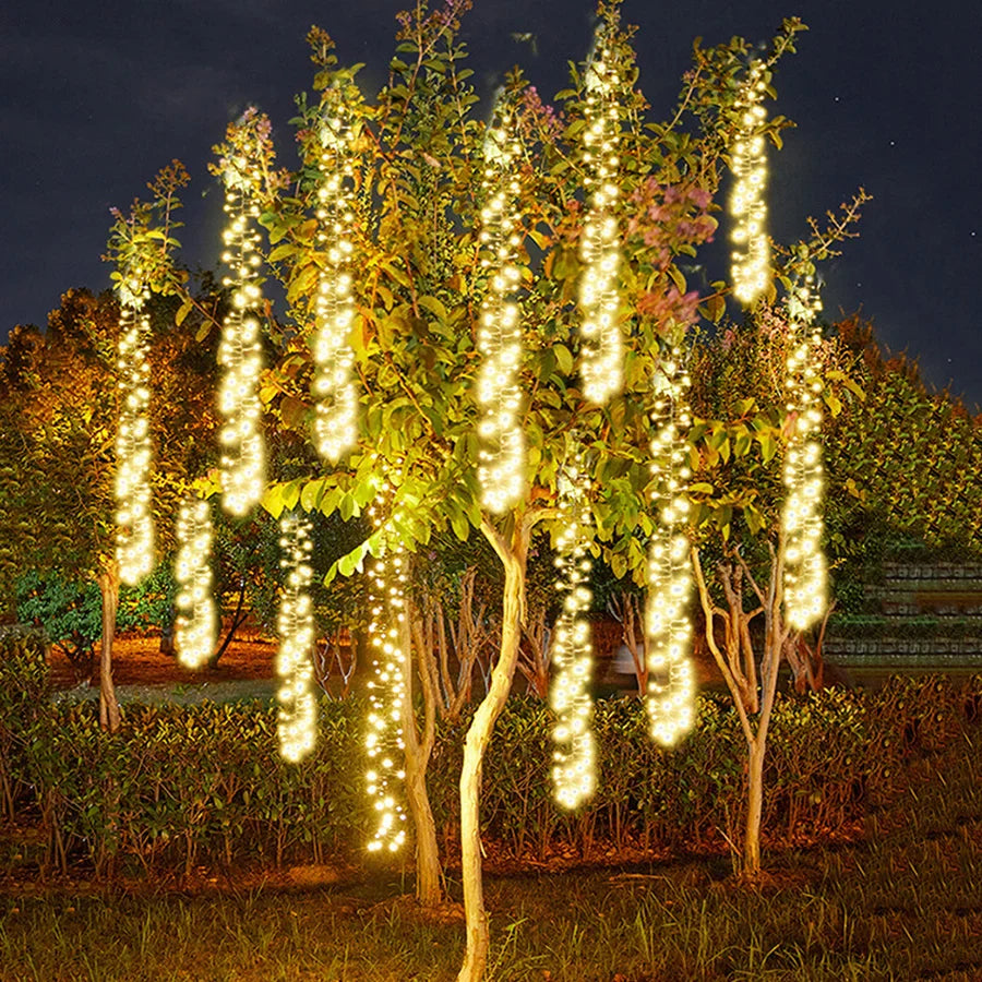 Enchanting Meteor Effect LED Fairy Lights – Outdoor Waterproof Decoration