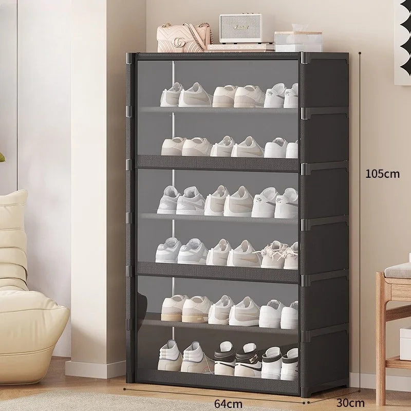 Transparent Layered Shoe Storage Solution