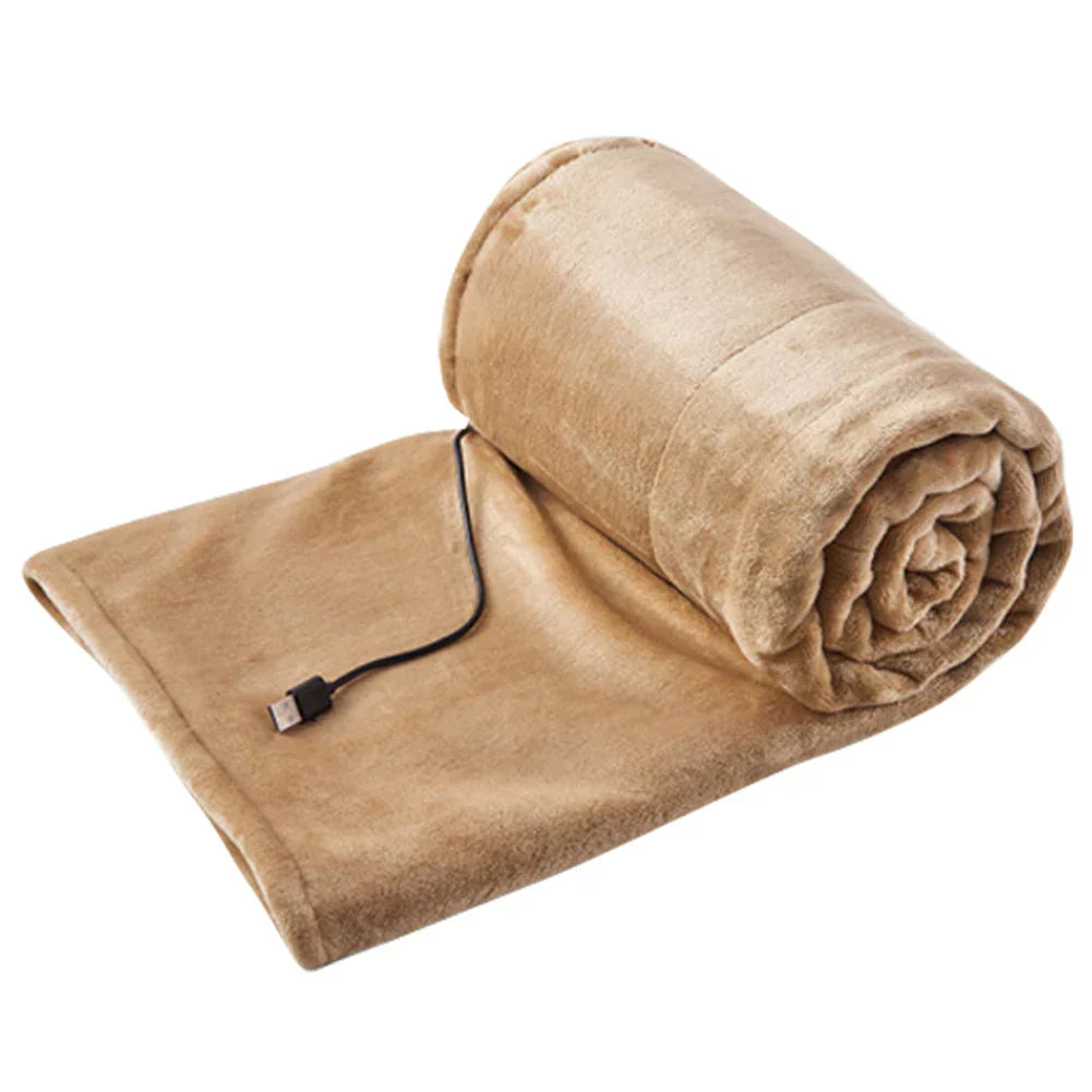 USB Electric Heated Fleece Blanket | Portable Soft Throw for Office, Travel, or Home Use