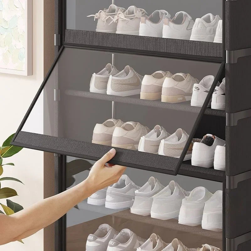 Transparent Layered Shoe Storage Solution