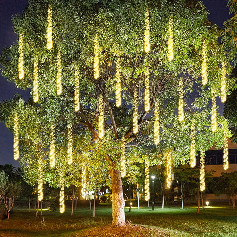 Enchanting Meteor Effect LED Fairy Lights – Outdoor Waterproof Decoration