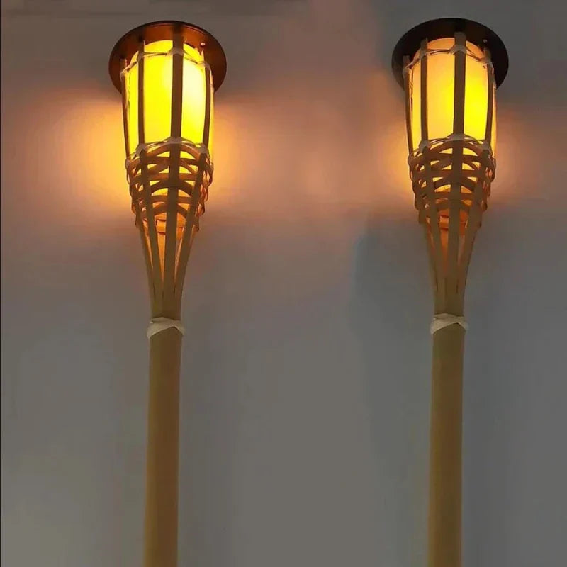 5-Piece Solar Torch Set with Warm Flame Simulation