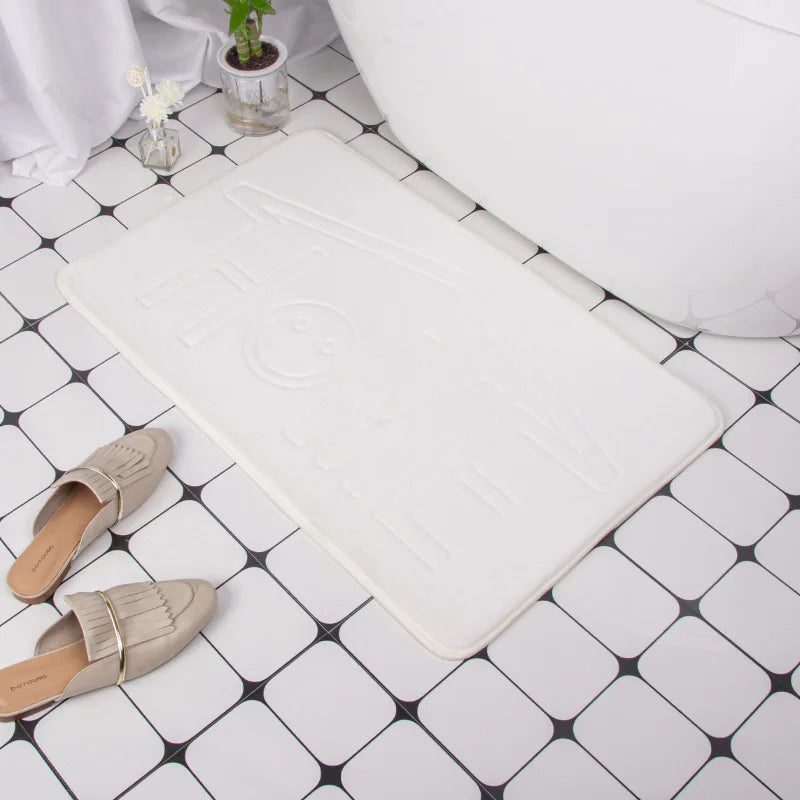 Safe and Stylish Geometric Embossed Bath Mat – Non-Slip with Soft Texture - Atelier Dubois Paris