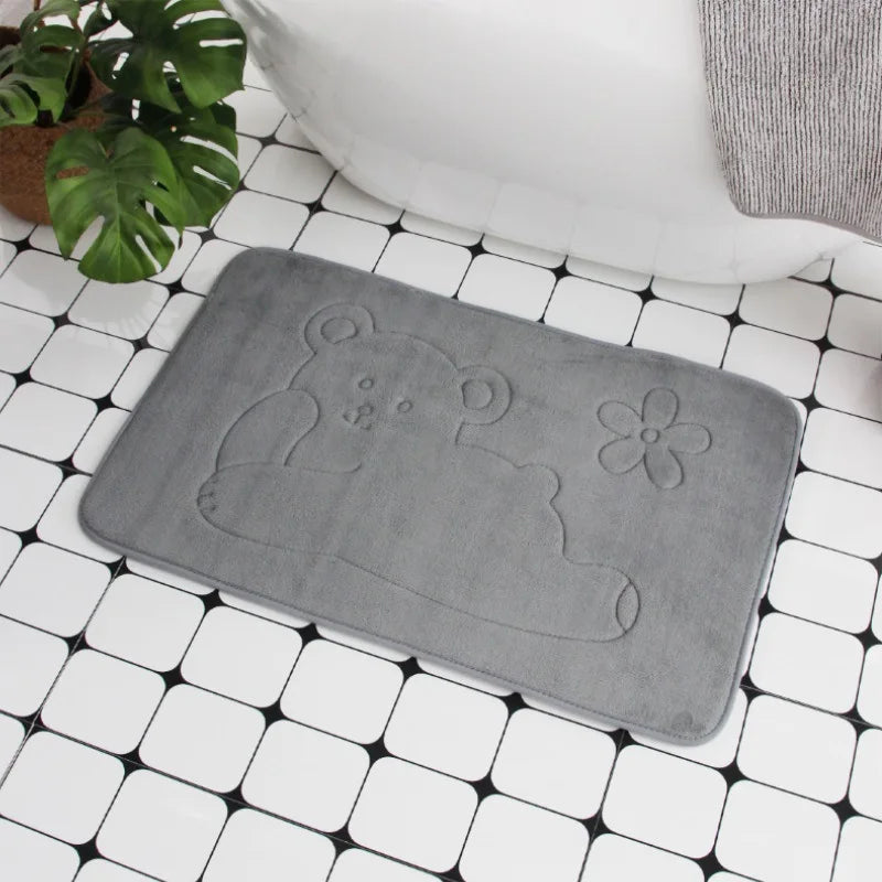 Safe and Stylish Geometric Embossed Bath Mat – Non-Slip with Soft Texture - Atelier Dubois Paris