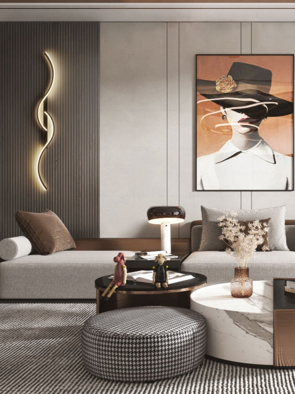 Contemporary LED Wall Light | Artistic Linear Wave Design