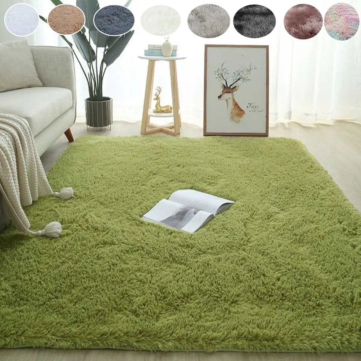 Non-Slip Soft Fluffy Rug | Floor Mat with Dense Pile