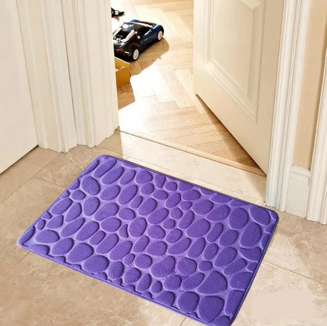 Safe and Stylish Geometric Embossed Bath Mat – Non-Slip with Soft Texture - Atelier Dubois Paris