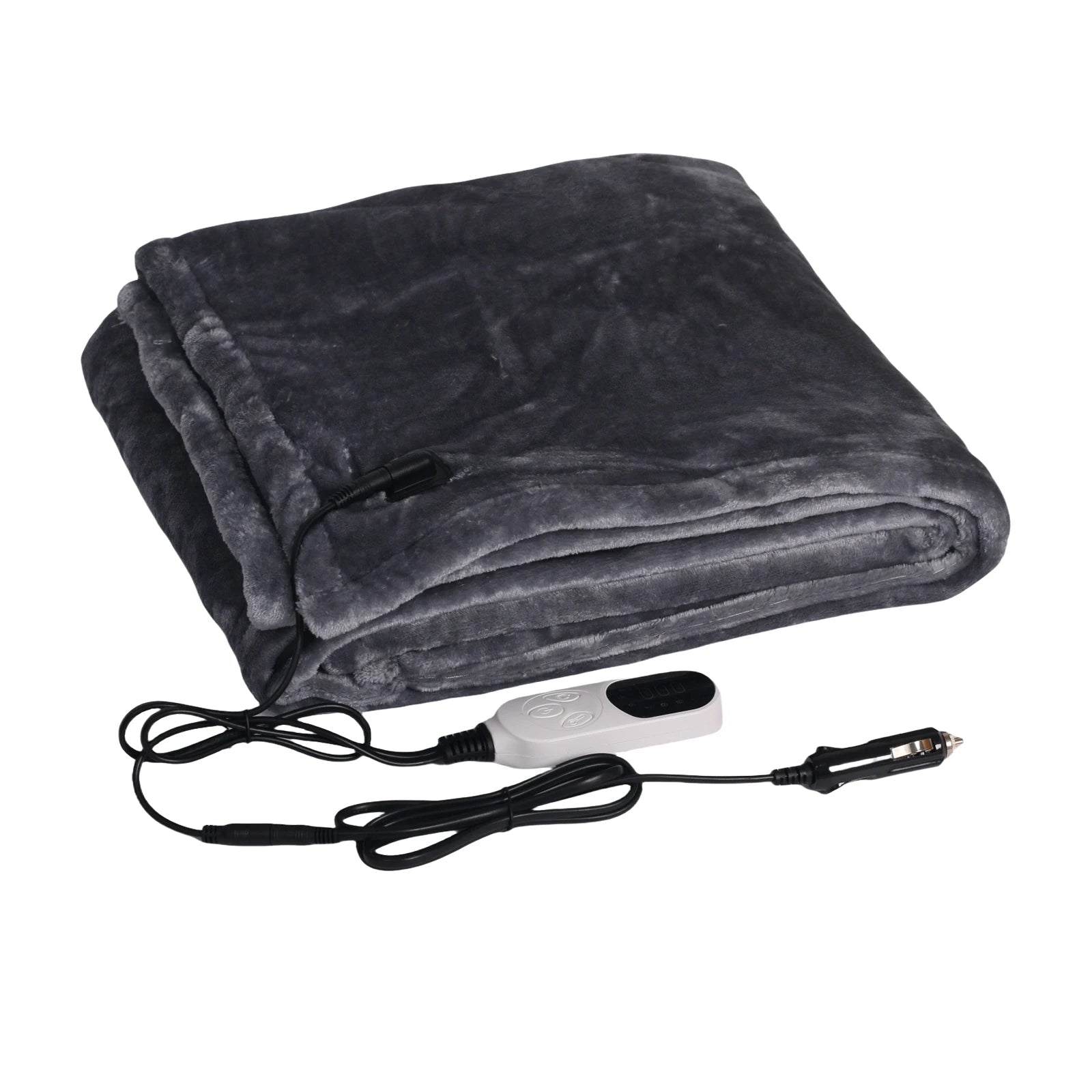 Portable Heated Car Blanket – 12-Volt Electric Throw for Travel