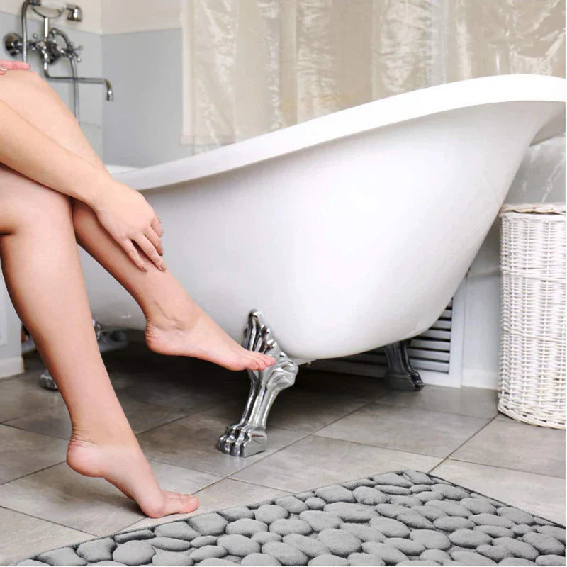 Safe and Stylish Geometric Embossed Bath Mat – Non-Slip with Soft Texture - Atelier Dubois Paris