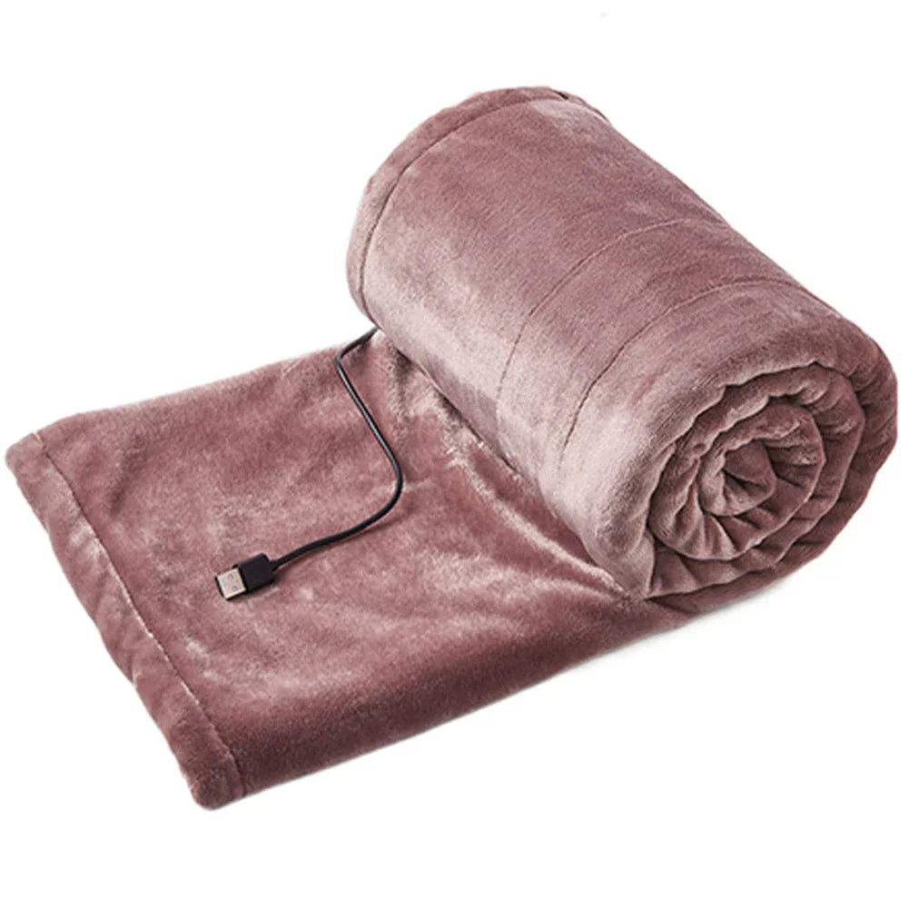 USB Electric Heated Fleece Blanket | Portable Soft Throw for Office, Travel, or Home Use