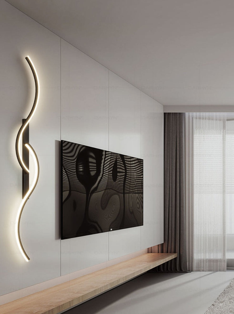Contemporary LED Wall Light | Artistic Linear Wave Design