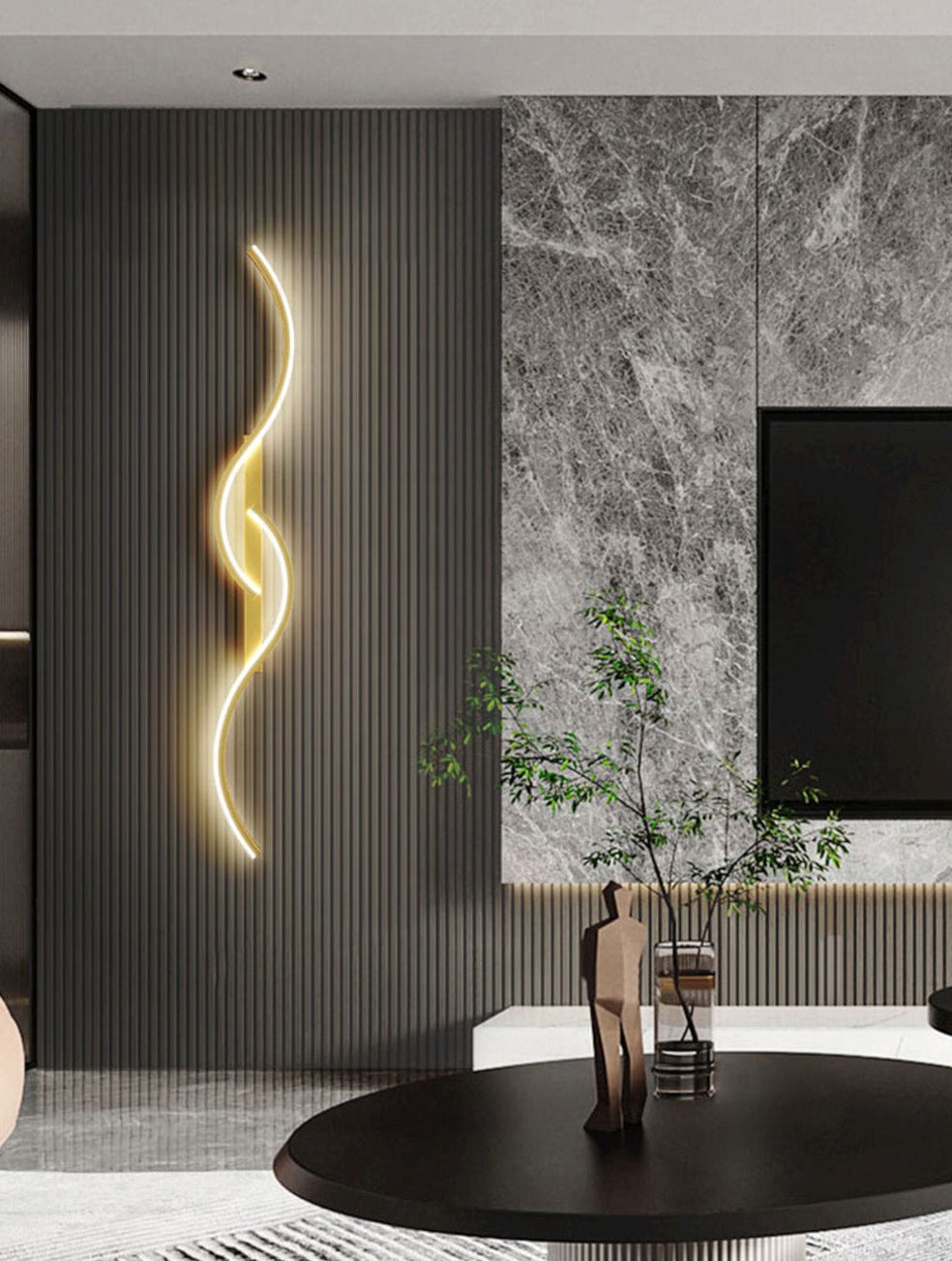 Contemporary LED Wall Light | Artistic Linear Wave Design