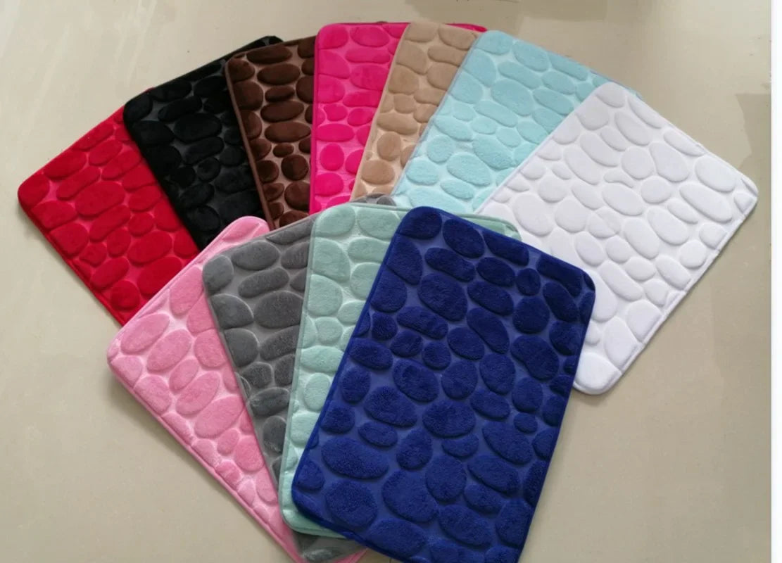 Safe and Stylish Geometric Embossed Bath Mat – Non-Slip with Soft Texture - Atelier Dubois Paris