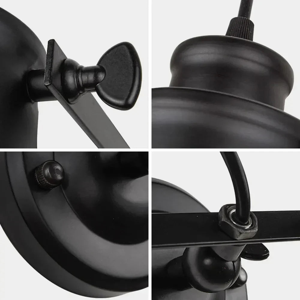 Indoor Industrial Wall Lamp – Adjustable Spotlight Head