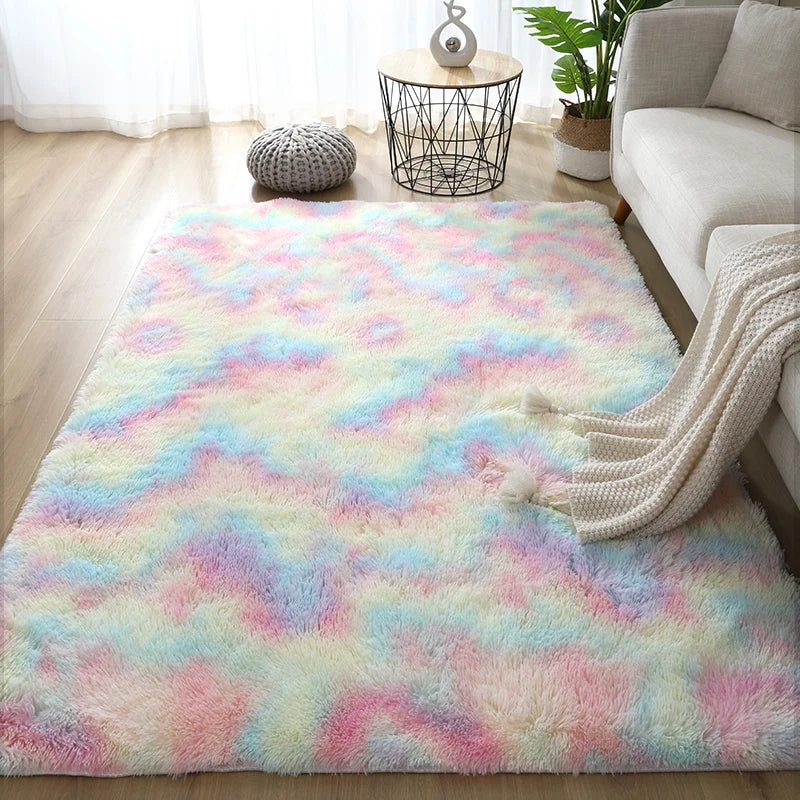 Cozy Living Room Rug | Non-Slip Fluffy Rug